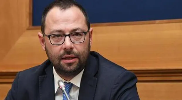Il ministro Stefano Patuanelli durante una conferenza stampa